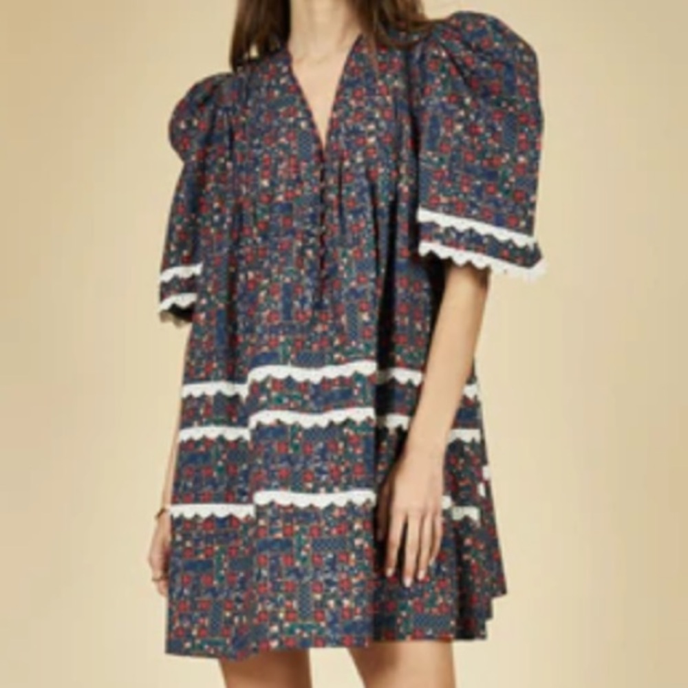 Hunter Bell Jenkins Dress - Vintage Patchwork Size L - Picture 7 of 11